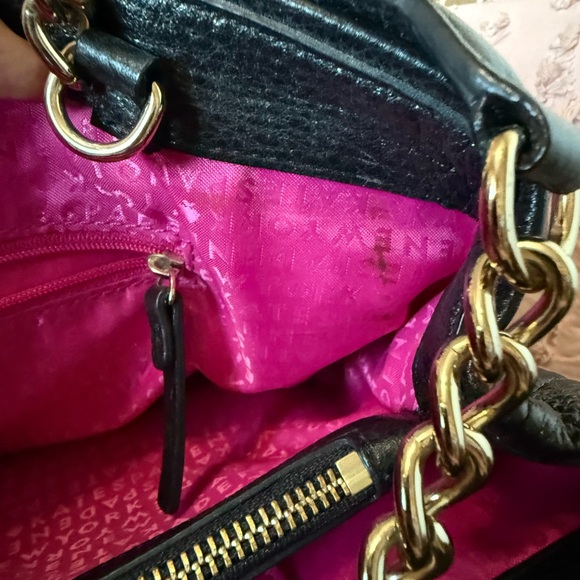 KATE SPADE Black Leather Shoulder Bag w Silver Turlock and Hardware - Picture 15 of 16